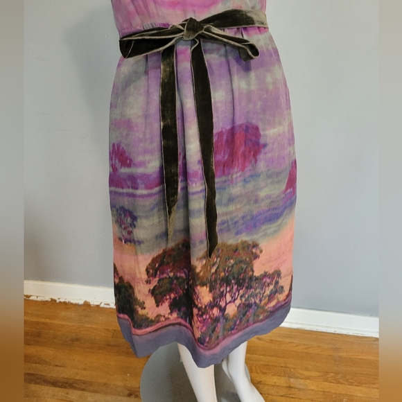 Anthropologie Moulinette Soeurs Silk Tree Print Dress, GUC, Size 2 - Picture 2 of 9